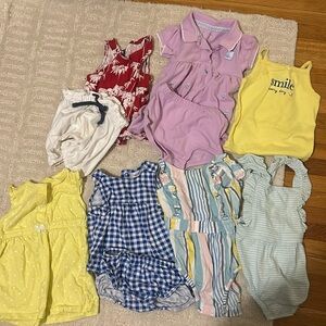 10 piece lot baby girl summer clothes 6 months, Carters, Burt’s Bees, etc bundle